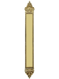 23 inch Blois Pattern Push Plate In Solid, Cast Brass