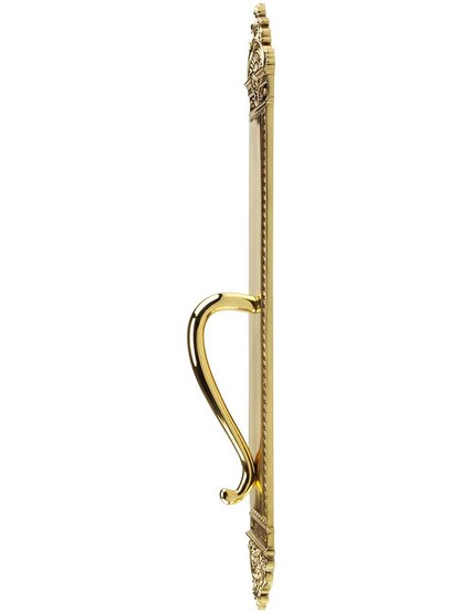 Alternate View of Large Blois Pattern Door Pull In Solid, Cast Brass