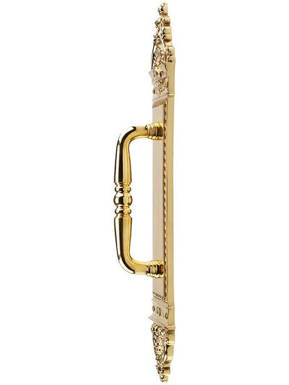 Alternate View of Blois Pattern Door Pull In Solid, Cast Brass