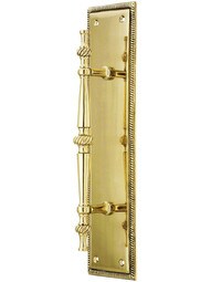 Large Traditional Door Pull With Rope Back Plate