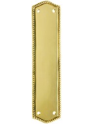 11" Rope Push Plate In Solid Cast Brass