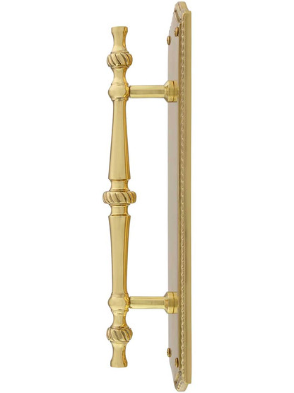 Alternate View of Small Traditional Door Pull With Rope Back Plate