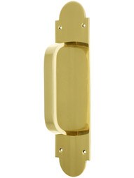 Solid Brass Modern Door Pull With Arched Back Plate