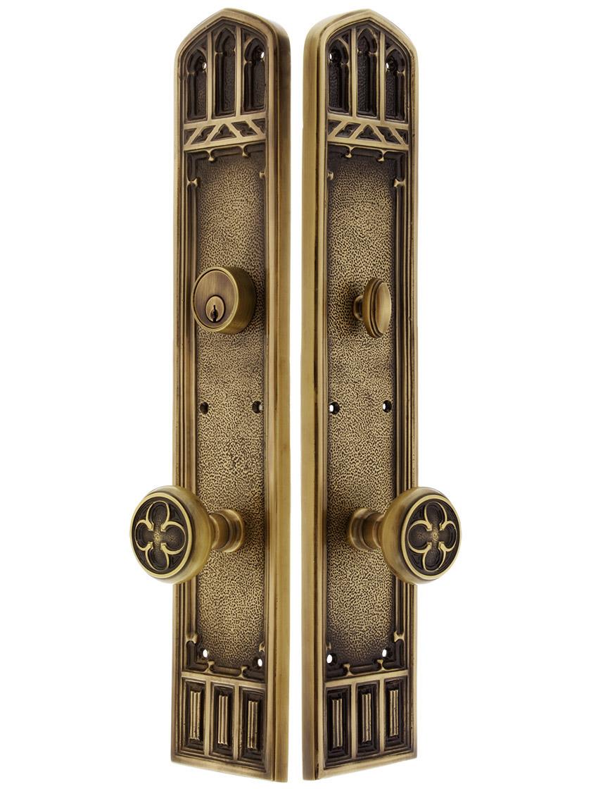 MULTIPLES Vintage NL Co Brass Cabinet Door Pull Handle with Back Plate 