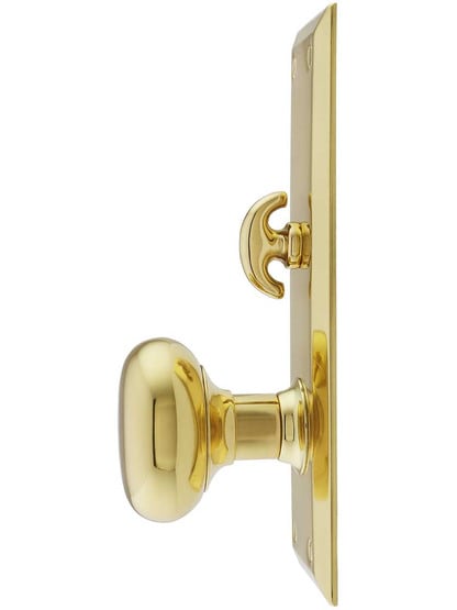 Alternate View of New York Small Plate Mortise Entry Set In Stamped Brass.