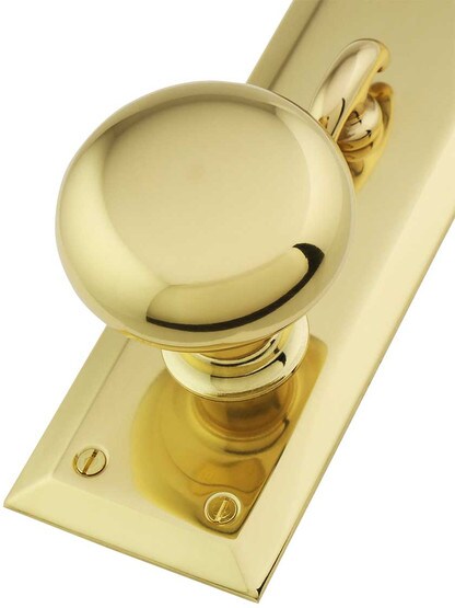 Alternate View 2 of New York Small Plate Mortise Entry Set In Stamped Brass.