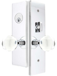 Mormont Mortise Entry Set with Bristol Crystal-Glass Knobs.