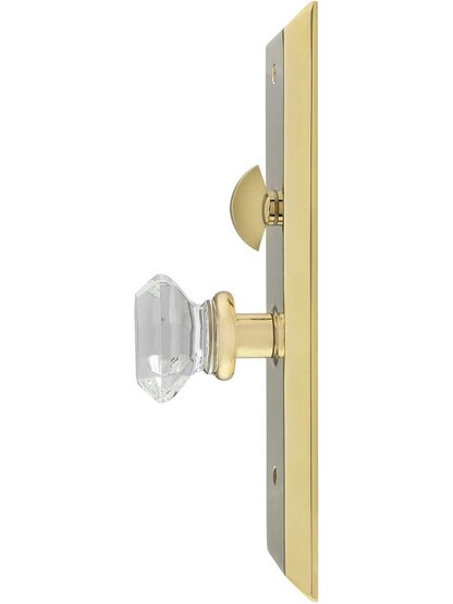 Alternate View of Harrison Mortise Entry Set with Old Town Crystal-Glass Knobs.