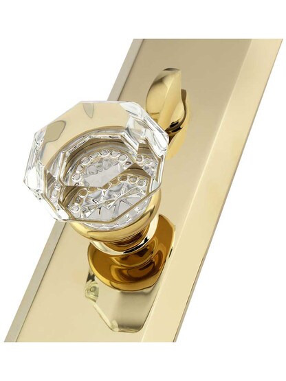 Alternate View 2 of Harrison Mortise Entry Set with Old Town Crystal-Glass Knobs.