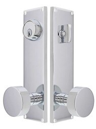 Modern Rectangular Entry Set with Disc Knobs.