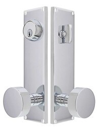 Modern Rectangular Entry Set with Disc Knobs