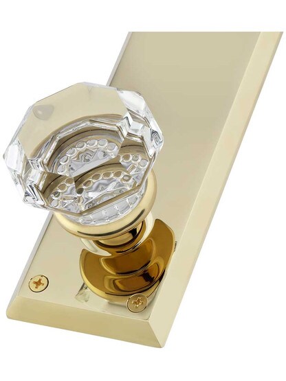 Alternate View 2 of Quincy Entry Set with Old-Town Crystal Glass Knobs.
