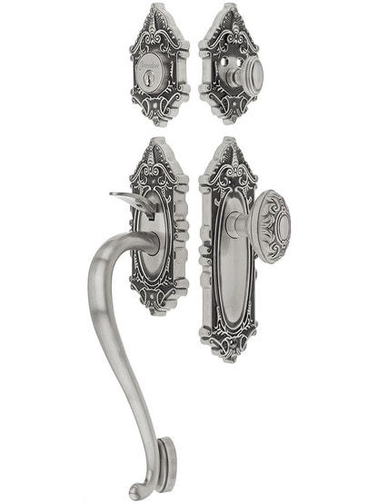Arts and Crafts 3-1/2 in. H x 1 in. Antique Pewter Knob Backplate Arts and Crafts 3-1/2 in. H x 1 in. Antique Pewter Knob Backplate
