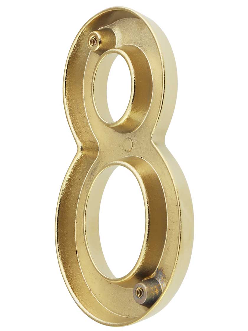 Solid Brass House 4" Inch High Address Numbers Polished Brass 0-9  