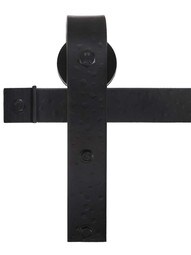 Square-End Single Barn Door Flat-Track Hanging Kit with Textured Surface