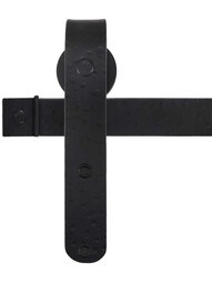 Rounded-End Single Barn Door Flat-Track Hanging Kit with Textured Surface