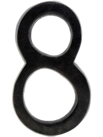 Alternate View of Solid-Bronze Traditional House Numbers - 4 inch Height.