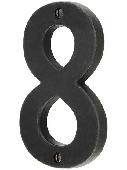 Alternate View of Solid-Bronze Schoolhouse Numbers - 4 inch Height.