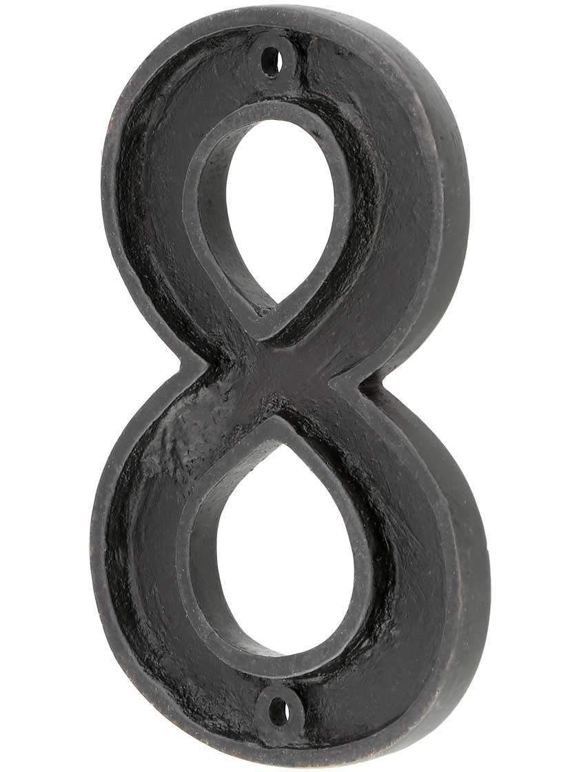 Solid-Bronze Schoolhouse Numbers - 6