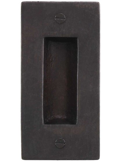 Alternate View of Solid Bronze Pocket-Door Flush Pull - 4 inch X 2 inch.