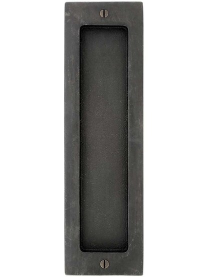 Alternate View of Solid Bronze Rectangular Pocket-Door Flush Pull - 8 1/2 inch X 2 1/2 inch.