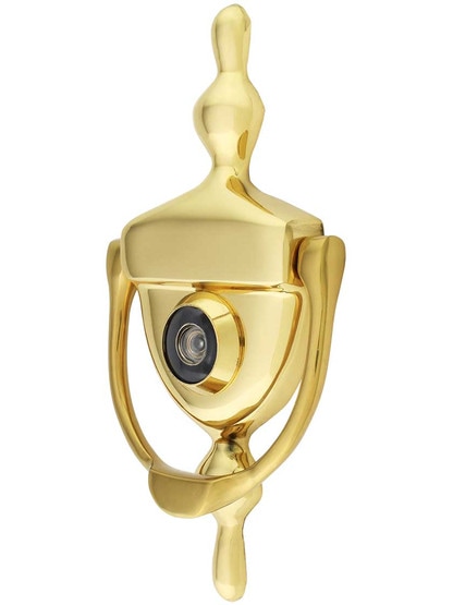 Alternate View of Small Brass Door Knocker-Viewer.