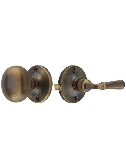 Classic Rosette Screen Door Latch Set in Antique-By-Hand.