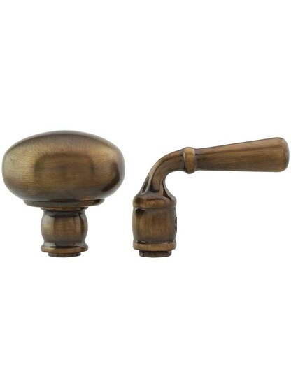Alternate View of Classic Rosette Screen Door Latch Set in Antique-By-Hand.