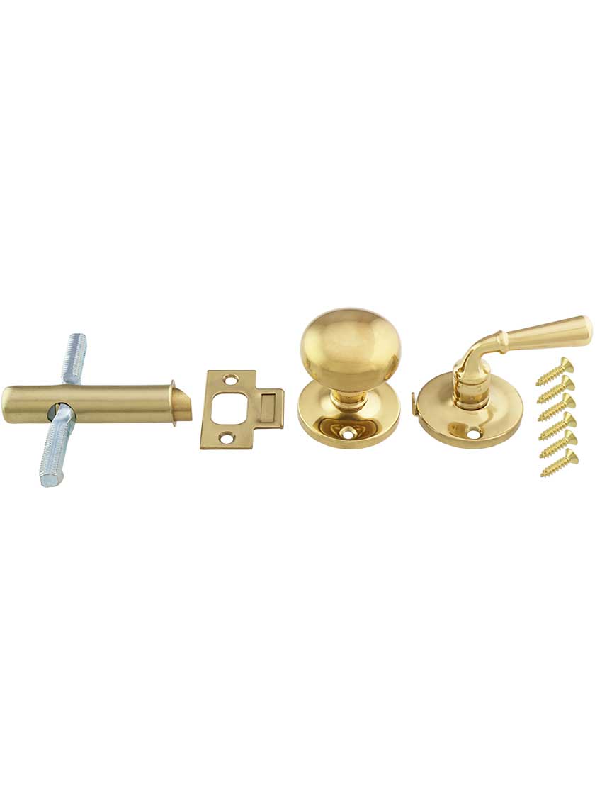 Classic Rosette Screen Door Latch Set With 1 3/4" Backset House of