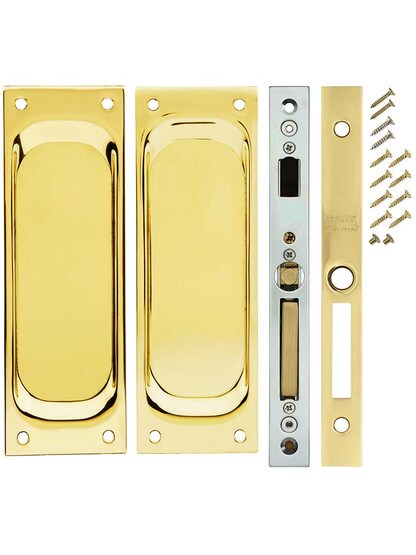 Alternate View of Pocket Door Mortise Set With Rectangular Pulls