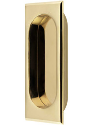4" Solid Brass Rectangular Pocket-Door Flush Pull