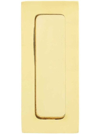 Alternate View of 4 inch Solid Brass Modern Rectangular Pocket-Door Flush Pull.