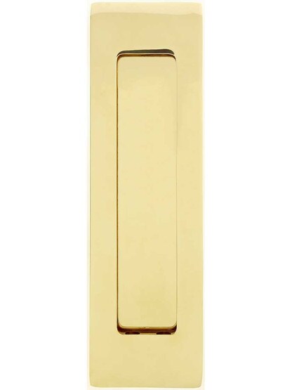 Alternate View of 6 inch Solid Brass Modern Rectangular Pocket-Door Flush Pull.