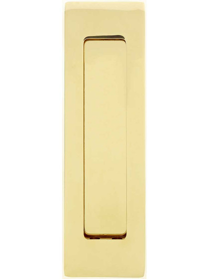 6" Solid Brass Modern Rectangular Pocket-Door Flush Pull