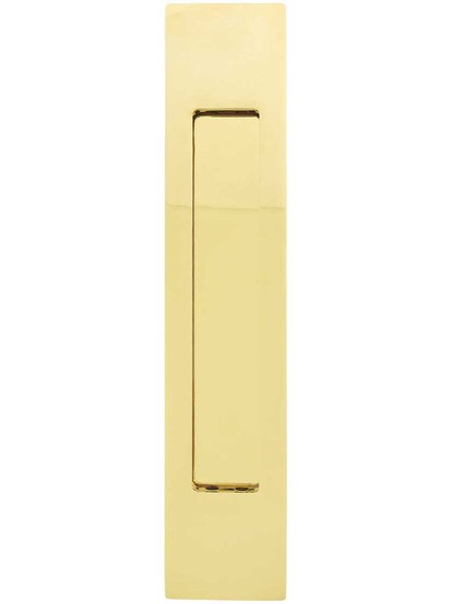 Alternate View of 10 inch Solid Brass Modern Rectangular Pocket-Door Flush Pull.