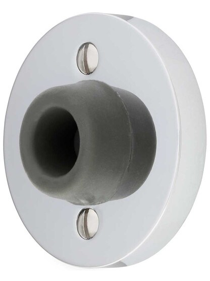 Wall-Mount Door Stop with Disc Rosette and Rubber Bumper
