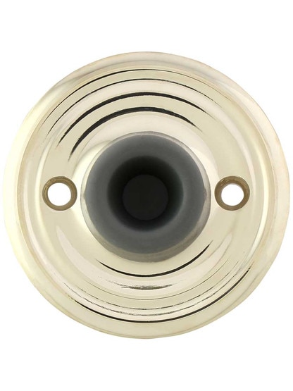 Alternate View of Wall-Mount Door Stop with Classic Rosette and Rubber Bumper.