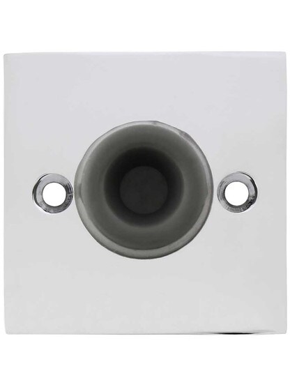 Alternate View of Wall-Mount Door Stop with Square Rosette and Rubber Bumper.