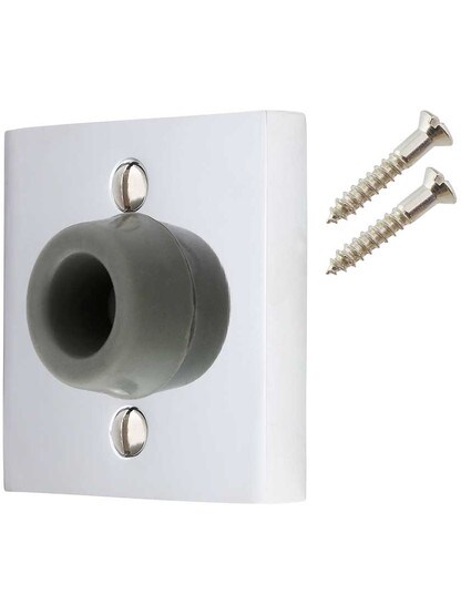 Alternate View 3 of Wall-Mount Door Stop with Square Rosette and Rubber Bumper.