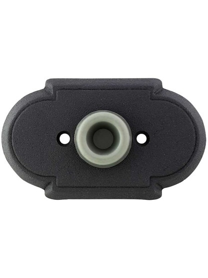 Alternate View of Wrought-Steel Wall-Mount Door Stop with Arched Rosette and Rubber Bumper.