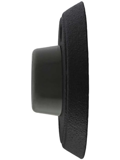 Alternate View 2 of Wrought Steel Wall-Mount Door Stop with Classic Rosette and Rubber Bumper.