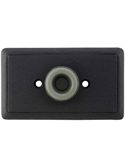 Wrought Steel Wall-Mount Door Stop with Providence Rosette and Rubber Bumper