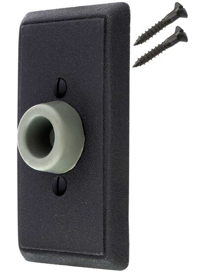 Alternate View 3 of Wrought Steel Wall-Mount Door Stop with Providence Rosette and Rubber Bumper.
