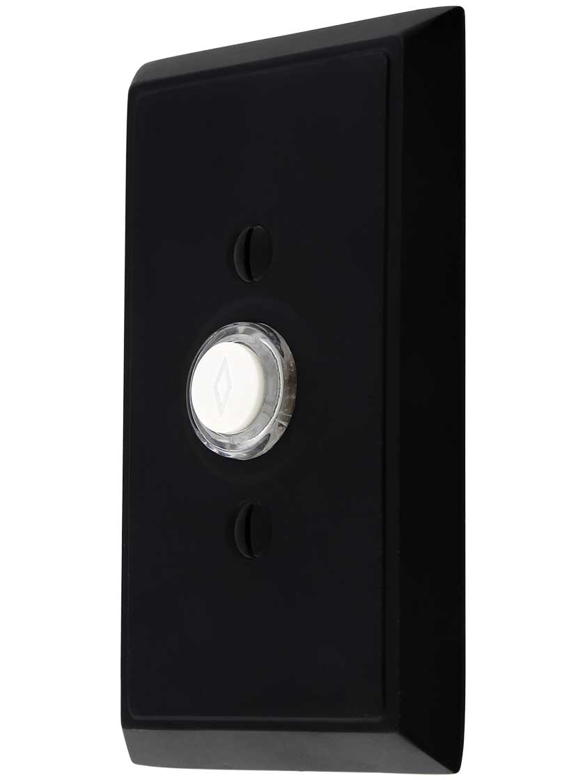 Doorbell Button with Steel Rectangular Rosette House of Antique Hardware