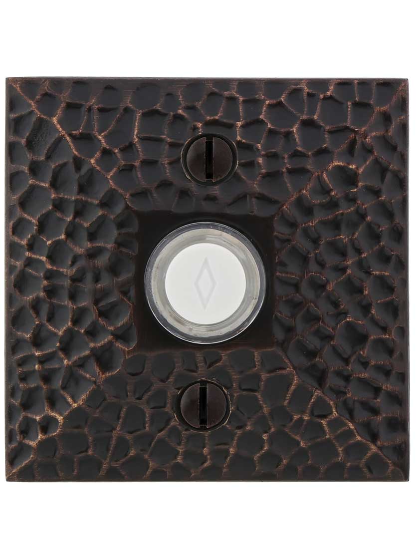 Doorbell Button with Hammered Surface Rosette