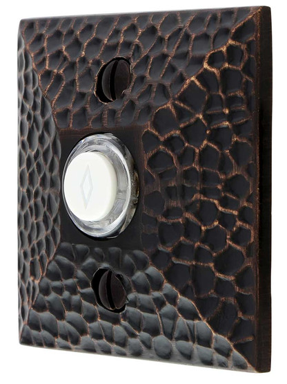 Doorbell Button with Hammered Surface Rosette