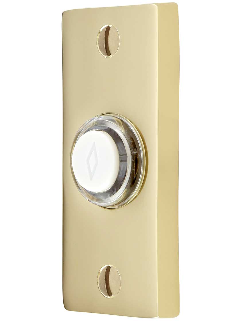 Doorbell Button with Small Rectangular Rosette
