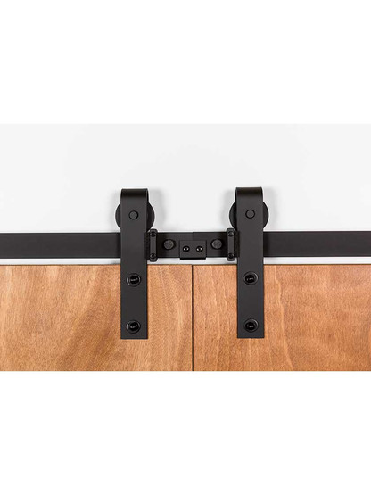 Alternate View of Square-End Double Barn Door Flat-Track Hanging Kit.