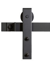 Square-End Single Barn Door Flat-Track Hanging Kit in Black