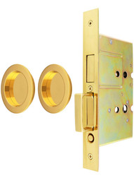 Premium Dummy Pocket-Door Mortise Lock Set with Round Pulls